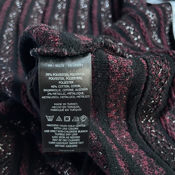 Anthropologie Akemi + Kin Celeste Metallic Striped Pullover Sweater Sz M Holiday - Picture 7 of 9